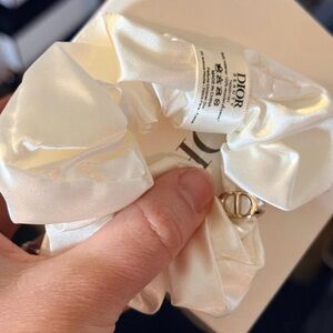 GWP- Dior Ivory Satin Hair Accessory with Gold Detail